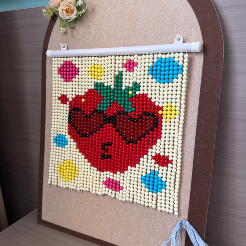 DIY Strawberry eyes Beaded Curtain Kit by Arteora