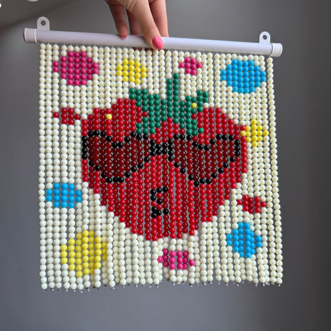 DIY Strawberry eyes Beaded Curtain Kit by Arteora