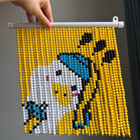 DIY Yellow duck Beaded Curtain Kit by Arteora