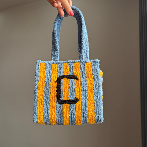DIY Weaving Kit – Letter C Striped Mesh Bag by Arteora™