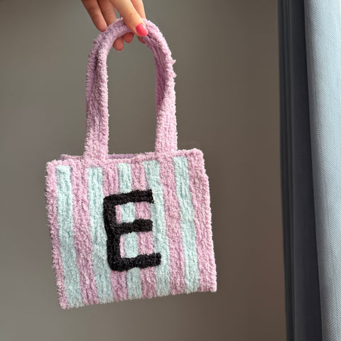 DIY Weaving Kit – Letter E Striped Mesh Bag by Arteora™
