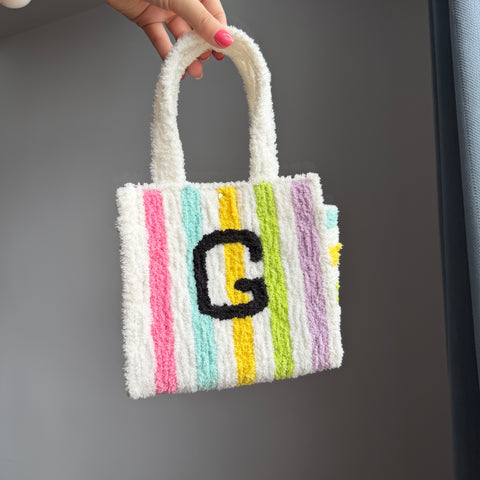 DIY Weaving Kit – Letter G Striped Mesh Bag by Arteora™