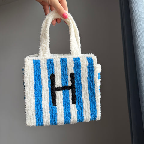 DIY Weaving Kit – Letter H Striped Mesh Bag by Arteora™