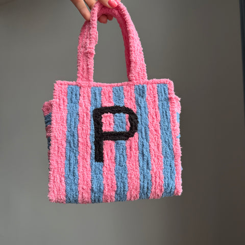 DIY Weaving Kit – Letter P Striped Mesh Bag by Arteora™