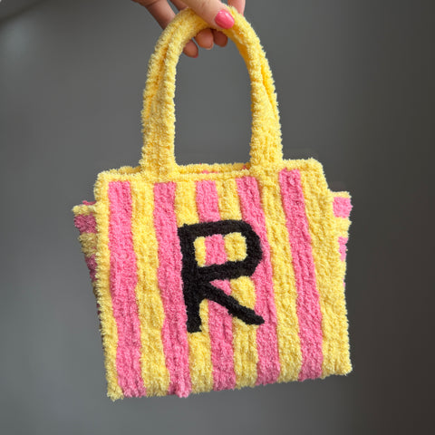 DIY Weaving Kit – Letter R Striped Mesh Bag by Arteora™