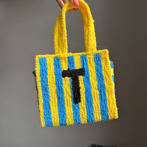 DIY Weaving Kit – Letter T Striped Mesh Bag by Arteora™