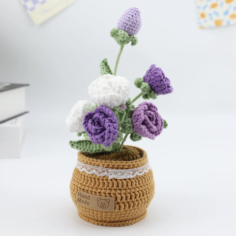 Crocheted Planter - Ombré Rose