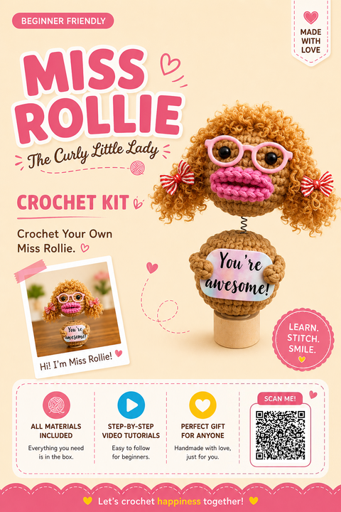 DIY Miss Rollie Crochet Kit by Arteora
