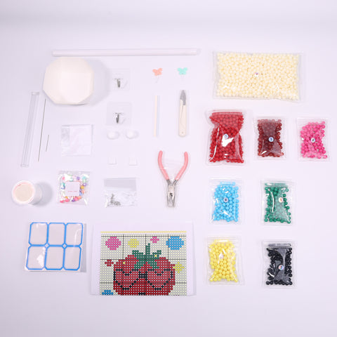 DIY Strawberry eyes Beaded Curtain Kit by Arteora