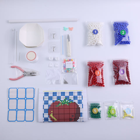 DIY Lattice tomatoes Beaded Curtain Kit by Arteora