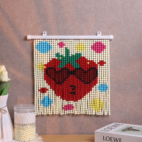 DIY Strawberry eyes Beaded Curtain Kit by Arteora