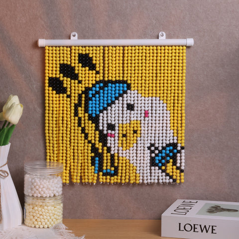 DIY Yellow duck Beaded Curtain Kit by Arteora