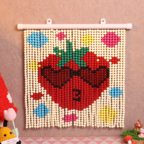 DIY Strawberry eyes Beaded Curtain Kit by Arteora