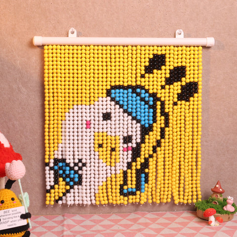 DIY Yellow duck Beaded Curtain Kit by Arteora