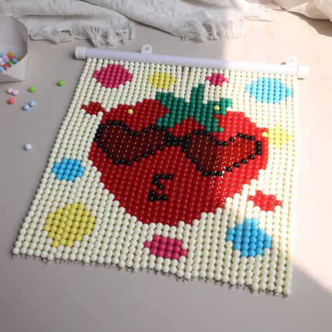DIY Strawberry eyes Beaded Curtain Kit by Arteora