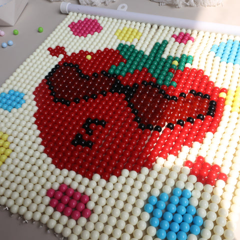 DIY Strawberry eyes Beaded Curtain Kit by Arteora