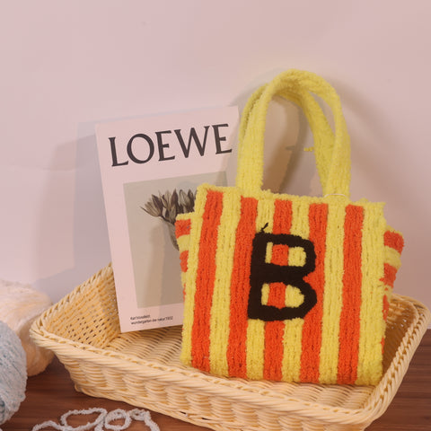 DIY Weaving Kit – Letter B Striped Mesh Bag by Arteora™