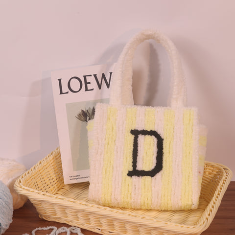 DIY Weaving Kit – Letter D Striped Mesh Bag by Arteora™