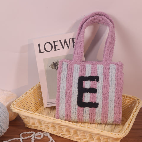 DIY Weaving Kit – Letter E Striped Mesh Bag by Arteora™