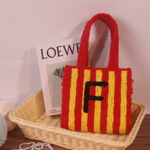 DIY Weaving Kit – Letter F Striped Mesh Bag by Arteora™