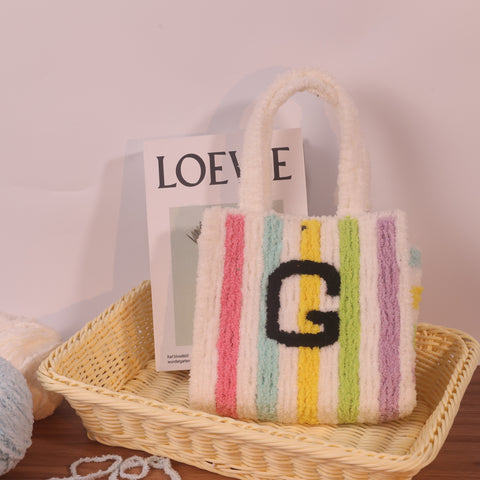 DIY Weaving Kit – Letter G Striped Mesh Bag by Arteora™