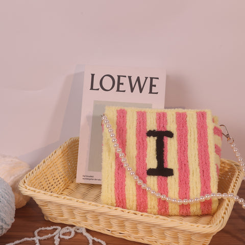 DIY Weaving Kit – Letter I Striped Mesh Bag by Arteora™