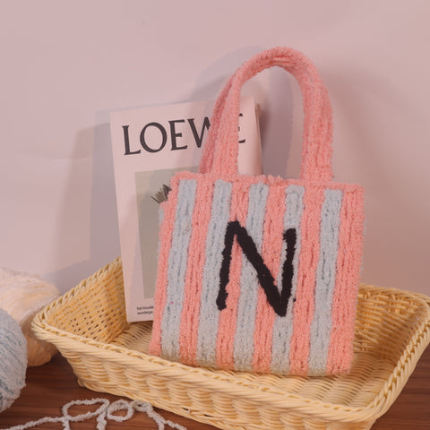 DIY Weaving Kit – Letter N Striped Mesh Bag by Arteora™