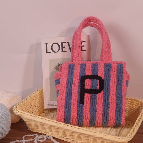 DIY Weaving Kit – Letter P Striped Mesh Bag by Arteora™