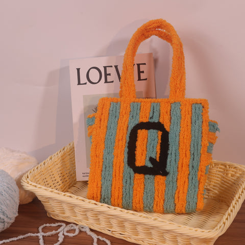 DIY Weaving Kit – Letter Q Striped Mesh Bag by Arteora™