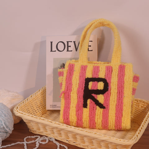 DIY Weaving Kit – Letter R Striped Mesh Bag by Arteora™