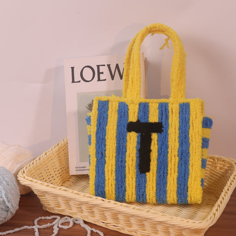 DIY Weaving Kit – Letter T Striped Mesh Bag by Arteora™