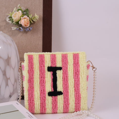 DIY Weaving Kit – Letter I Striped Mesh Bag by Arteora™