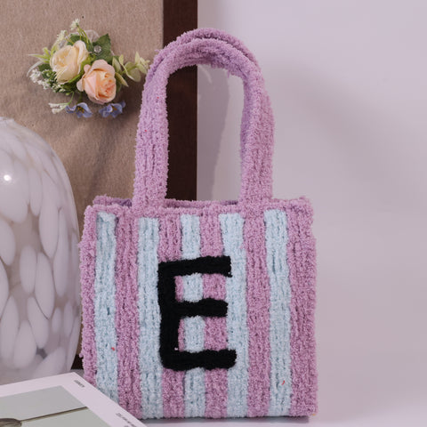 DIY Weaving Kit – Letter E Striped Mesh Bag by Arteora™