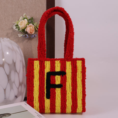 DIY Weaving Kit – Letter F Striped Mesh Bag by Arteora™