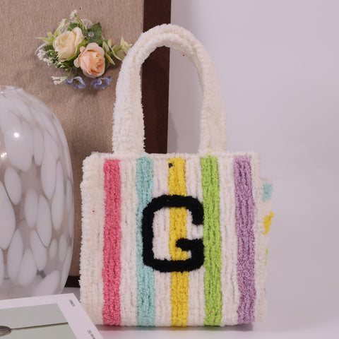DIY Weaving Kit – Letter G Striped Mesh Bag by Arteora™