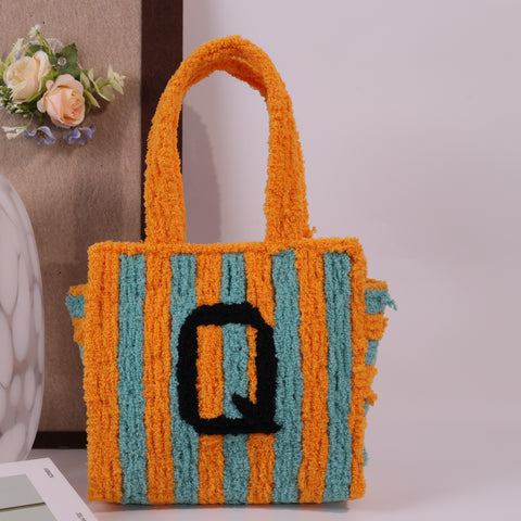 DIY Weaving Kit – Letter Q Striped Mesh Bag by Arteora™
