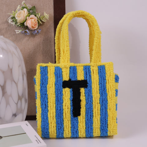DIY Weaving Kit – Letter T Striped Mesh Bag by Arteora™