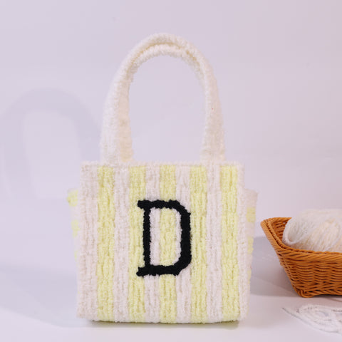 DIY Weaving Kit – Letter D Striped Mesh Bag by Arteora™