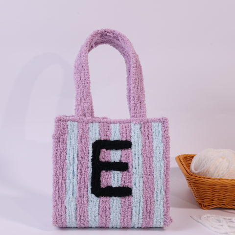DIY Weaving Kit – Letter E Striped Mesh Bag by Arteora™