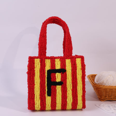 DIY Weaving Kit – Letter F Striped Mesh Bag by Arteora™