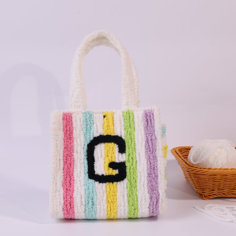 DIY Weaving Kit – Letter G Striped Mesh Bag by Arteora™