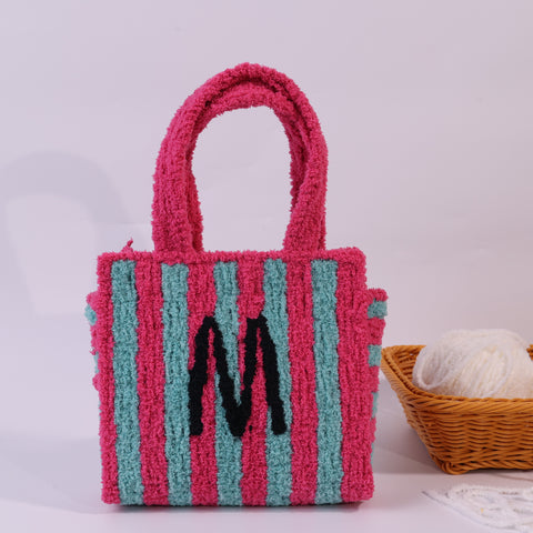 DIY Weaving Kit – Letter M Striped Mesh Bag by Arteora™