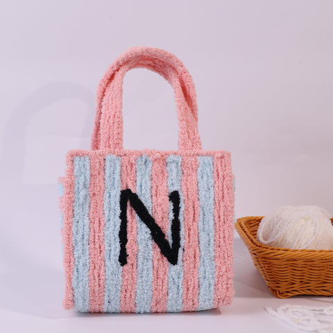 DIY Weaving Kit – Letter N Striped Mesh Bag by Arteora™