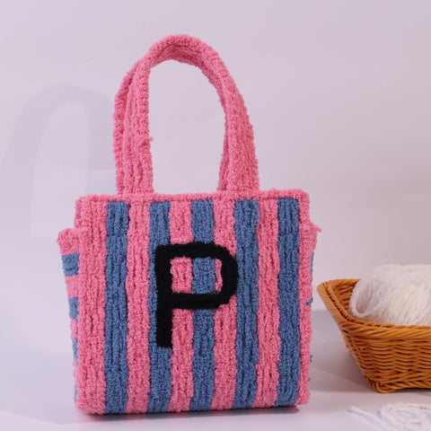 DIY Weaving Kit – Letter P Striped Mesh Bag by Arteora™
