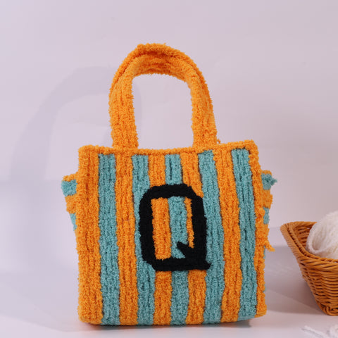 DIY Weaving Kit – Letter Q Striped Mesh Bag by Arteora™