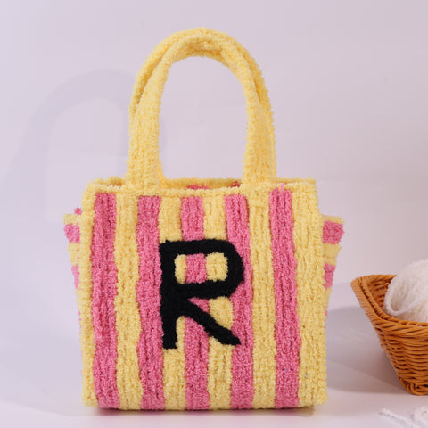 DIY Weaving Kit – Letter R Striped Mesh Bag by Arteora™