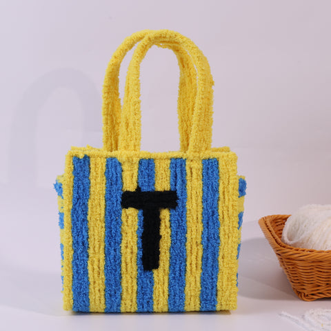 DIY Weaving Kit – Letter T Striped Mesh Bag by Arteora™