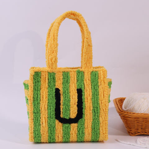 DIY Weaving Kit – Letter U Striped Mesh Bag by Arteora™