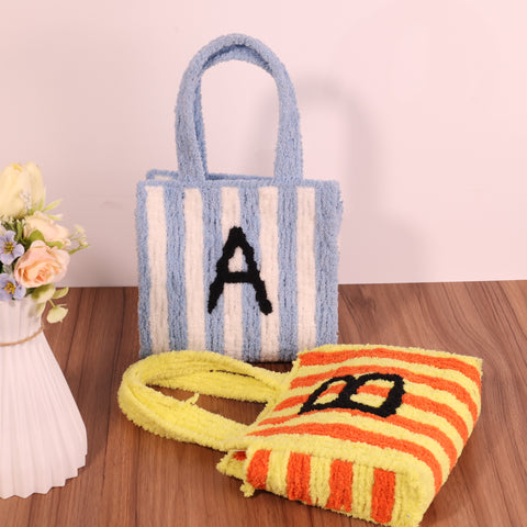 DIY Weaving Kit – Letter A Striped Mesh Bag by Arteora™