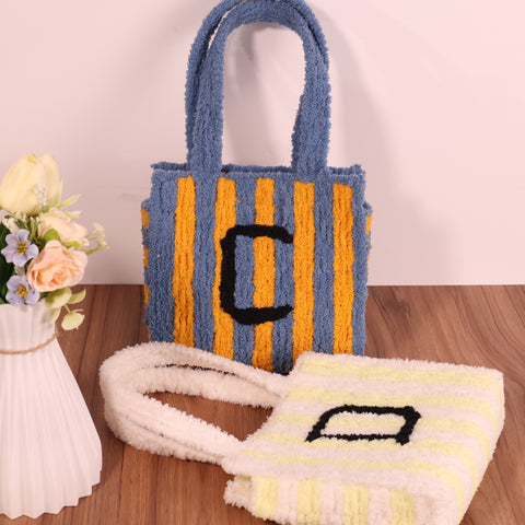 DIY Weaving Kit – Letter C Striped Mesh Bag by Arteora™